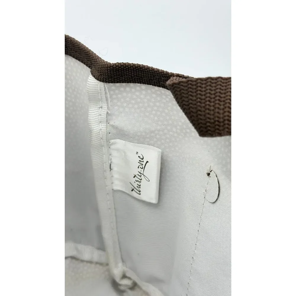 Thirty-One 5 Pocket Organizer Tote Pin Dots Brown Polka Dot Craft Caddy